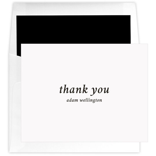 Simple Thank You Folded Note Cards - Raised Ink